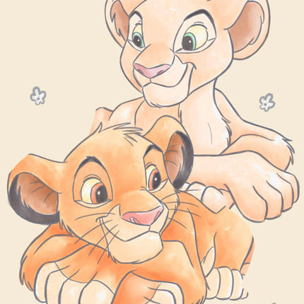 Disney Az Oroszlánkirály Simba & Nala fürdőlepedő, strand törölköző Yellow 70*140cm