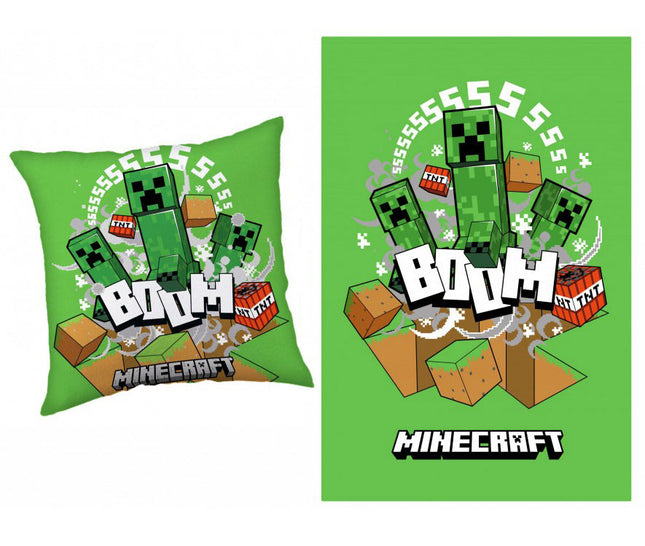 Minecraft Boom Creeper párna és takaró szett