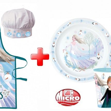 Disney Jégvarázs Royally Cool Karácsonyi kötény és műanyag étkészlet szett