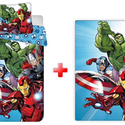 Bosszúállók Light Blue gyerek, ovis ágyneműhuzat és polár takaró szett