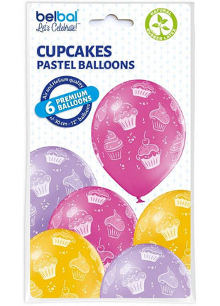 Muffin Cake léggömb, lufi 6 db-os 12 inch (30 cm)