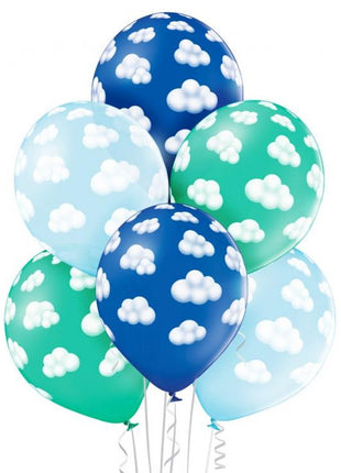 Felhő Fluffy Clouds Boy léggömb, lufi 6 db-os 12 inch (30 cm)