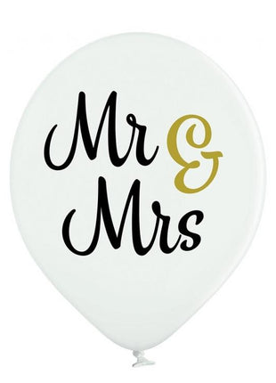 Esküvő Mr & Mrs léggömb, lufi 6 db-os 12 inch (30cm)