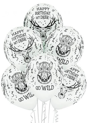 Szarvas Wild léggömb, lufi 6 db-os 12 inch (30 cm)