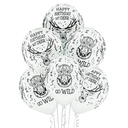 Szarvas Wild léggömb, lufi 6 db-os 12 inch (30 cm)