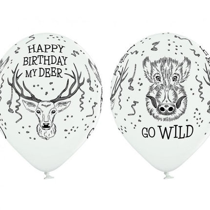 Szarvas Wild léggömb, lufi 6 db-os 12 inch (30 cm)