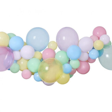 Színes Pastel léggömb, lufi girland szett 65 db-os