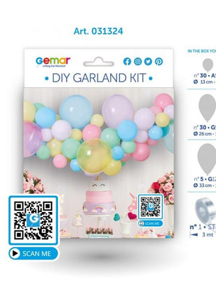 Színes Pastel léggömb, lufi girland szett 65 db-os