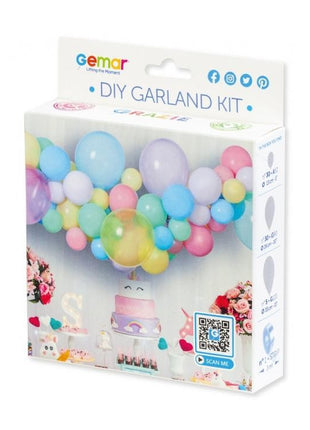 Színes Pastel léggömb, lufi girland szett 65 db-os