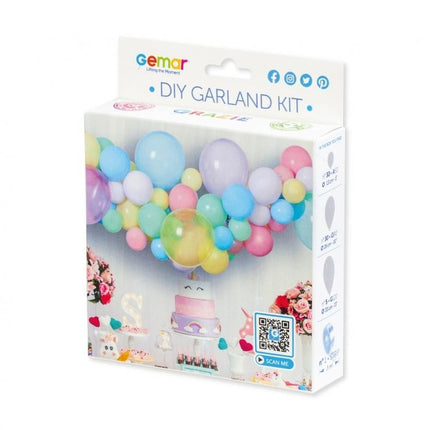 Színes Pastel léggömb, lufi girland szett 65 db-os
