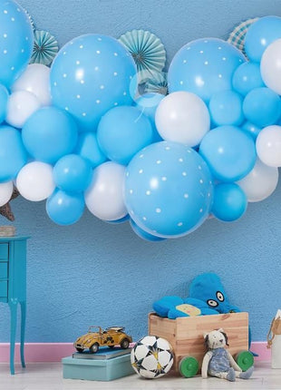 Kék Baby Blue léggömb, lufi girland szett 65 db-os