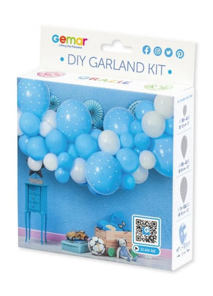 Kék Baby Blue léggömb, lufi girland szett 65 db-os