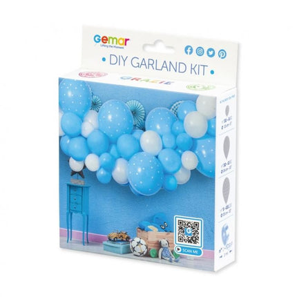Kék Baby Blue léggömb, lufi girland szett 65 db-os