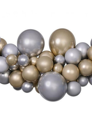 Színes Silver-Gold léggömb, lufi girland szett 65 db-os