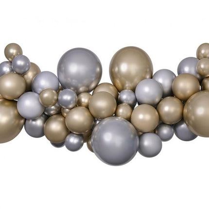 Színes Silver-Gold léggömb, lufi girland szett 65 db-os