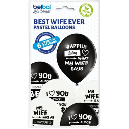 Legjobb Feleség Best Wife Ever léggömb, lufi 6 db-os 12 inch (30 cm)