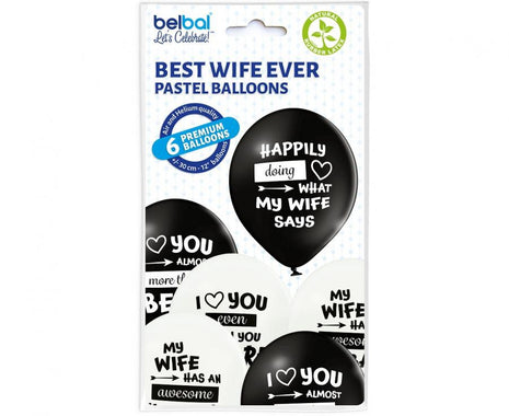 Legjobb Feleség Best Wife Ever léggömb, lufi 6 db-os 12 inch (30 cm)