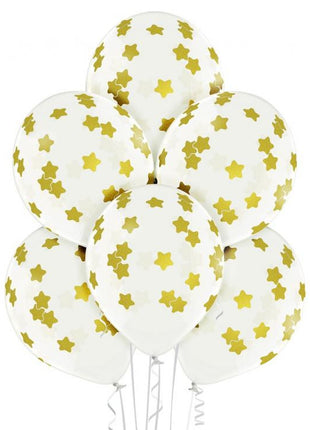 Csillagos Stars léggömb, lufi szett 6 db-os 30 cm (12 inch)