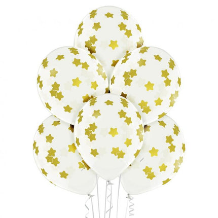 Csillagos Stars léggömb, lufi szett 6 db-os 30 cm (12 inch)