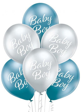 Baby Boy léggömb, lufi 6 db-os 12 inch (30cm)