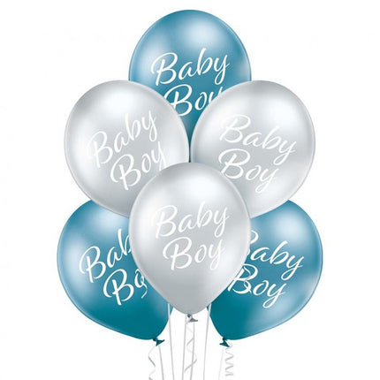 Baby Boy léggömb, lufi 6 db-os 12 inch (30cm)