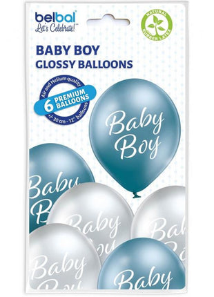 Baby Boy léggömb, lufi 6 db-os 12 inch (30cm)