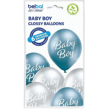 Baby Boy léggömb, lufi 6 db-os 12 inch (30cm)