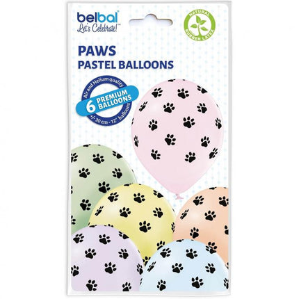 Mancs Paws léggömb, lufi 6 db-os 12 inch (30cm)