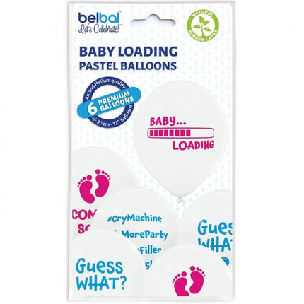 Baby Loading léggömb, lufi 6 db-os 12 inch (30 cm)
