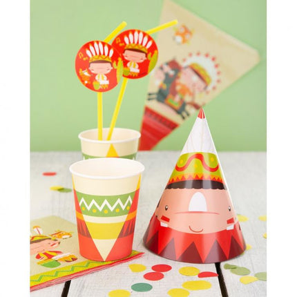 Indian Party, Indián műanyag szívószál 6 db-os