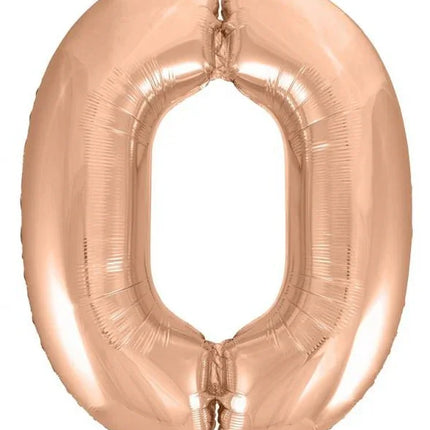 Rose Gold 0-ás szám fólia lufi 92 cm