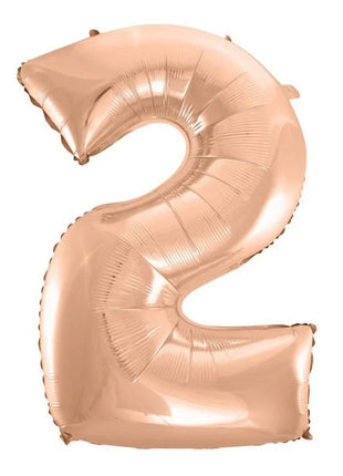 Rose Gold 2-es szám fólia lufi 92 cm