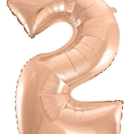 Rose Gold 2-es szám fólia lufi 92 cm