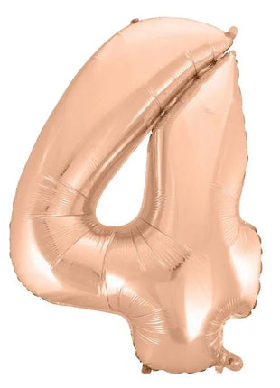 Rose Gold 4-es szám fólia lufi 92 cm