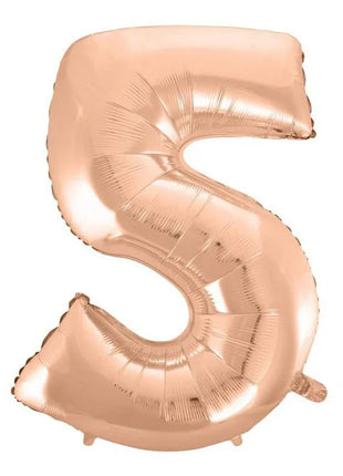 Rose Gold 5-ös szám fólia lufi 92 cm