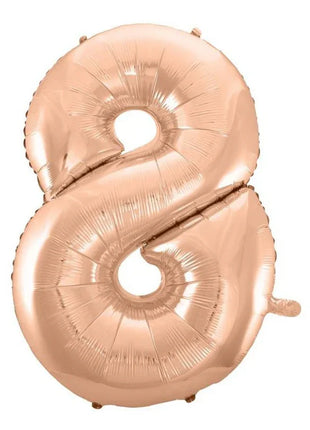 Rose Gold 8-as szám fólia lufi 92 cm