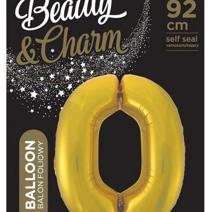 Arany 0-ás Gold Mat szám fólia lufi 92 cm