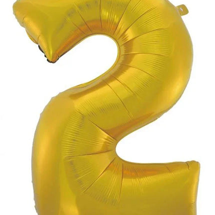 Arany 2-es Gold Mat szám fólia lufi 92 cm