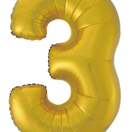 Arany 3-as Gold Mat szám fólia lufi 92 cm