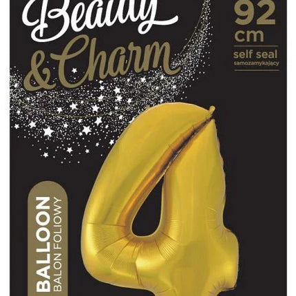 Arany 4-es Gold Mat szám fólia lufi 92 cm