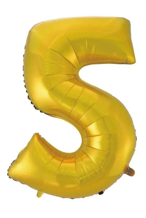 Arany 5-ös Gold Mat szám fólia lufi 92 cm