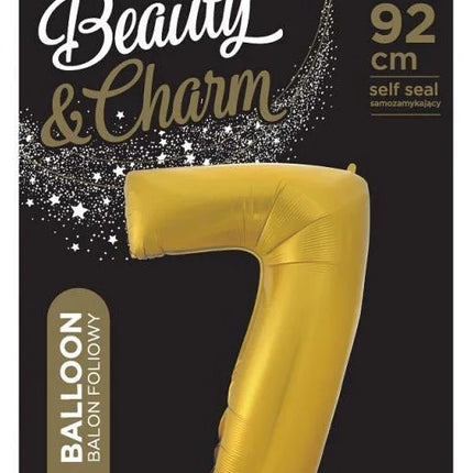 Arany 7-es Gold Mat szám fólia lufi 92 cm