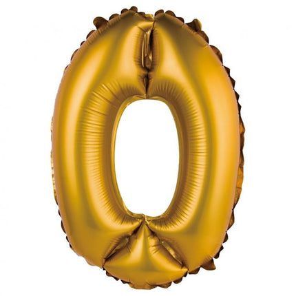 Arany Gold Matt 0-ás mini szám fólia lufi 35 cm