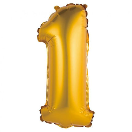 Arany Gold Matt 1-es mini szám fólia lufi 35 cm