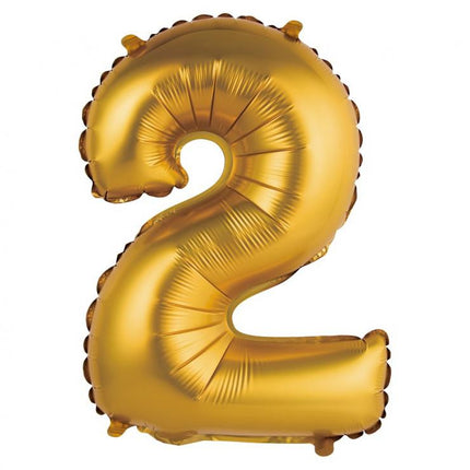 Arany Gold Matt 2-es mini szám fólia lufi 35 cm