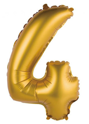 Arany Gold Matt 4-es mini szám fólia lufi 35 cm