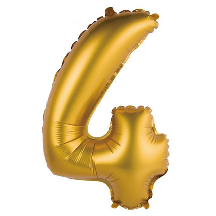 Arany Gold Matt 4-es mini szám fólia lufi 35 cm