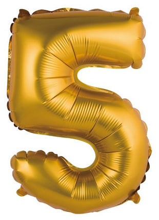 Arany Gold Matt 5-ös mini szám fólia lufi 35 cm