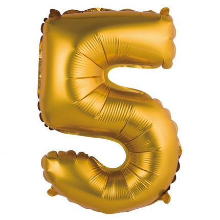 Arany Gold Matt 5-ös mini szám fólia lufi 35 cm