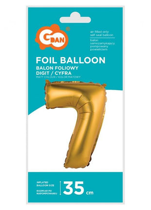 Arany Gold Matt 7-es mini szám fólia lufi 35 cm